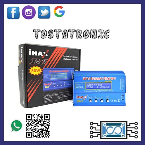 Cargador Inteligente de baterial de lipo IMAX B6 B6A 80w