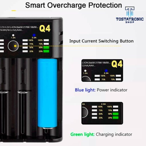 Cargador De Baterias Universal Con Indicador LED 18650