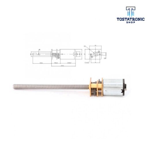 Motor Pololu N20 a 6v de 100RPM Con Tornillo Sin Fin M3*55cm