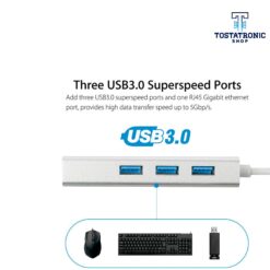 Hub USB 3.0 Con Puerto Gigabit RJ45