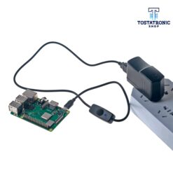 Cable tipo V (Micro USB) para raspberry 3/3B/3B+ 3A Con Switch On/Off