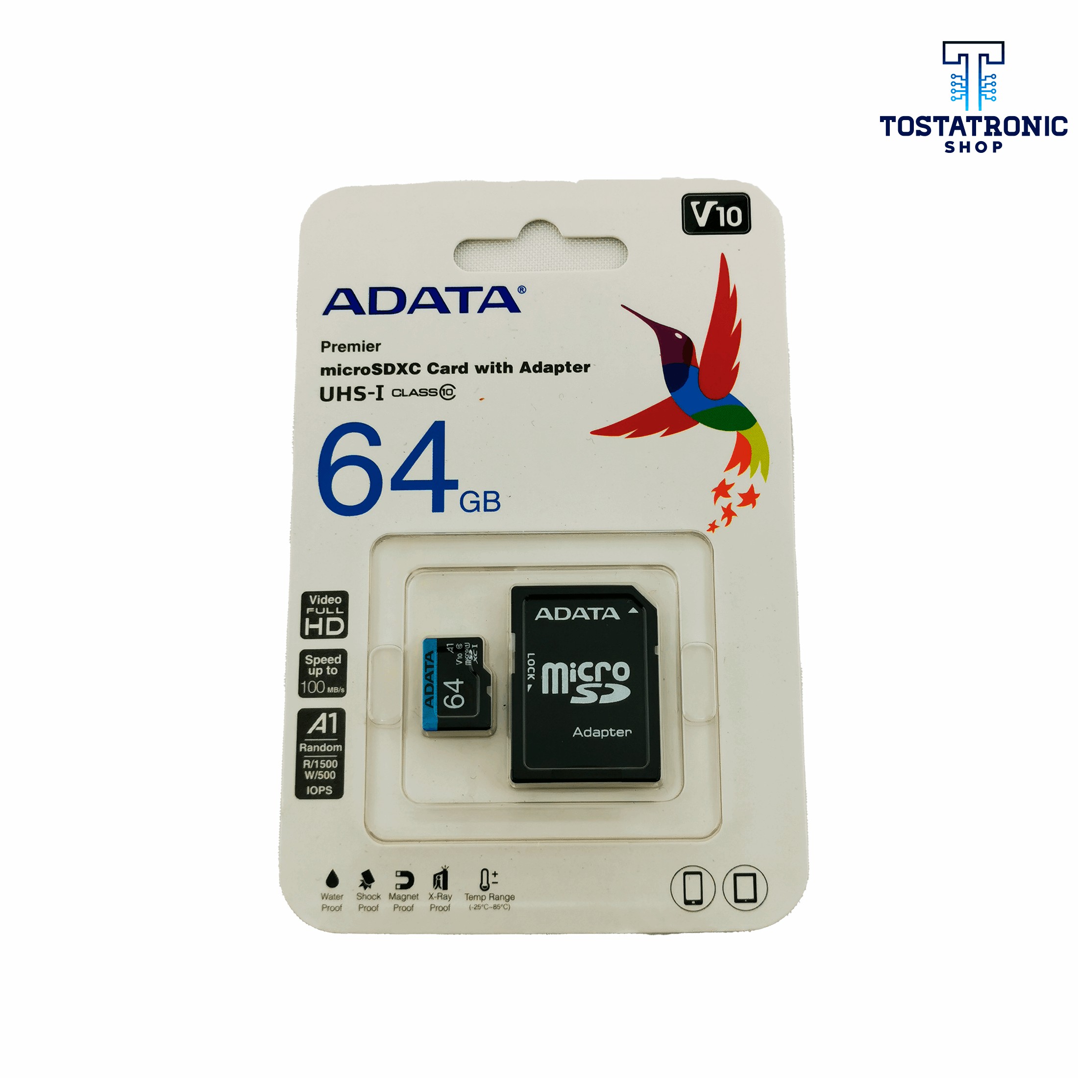 Memoria Micro SDXC de Adata, 64GB, Clase 10, Compatible con Full HD V10 y  Juegos A1