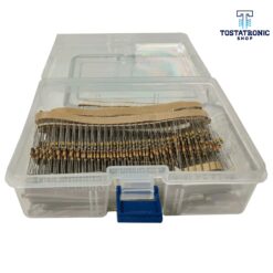 Kit de 1100 Resistencias de 1/4W en Caja (10r, 100r, 220r, 330r, 470r, 680r, 1k, 4.7k, 10k, 100k y 1M. 100 Piezas cada valor)