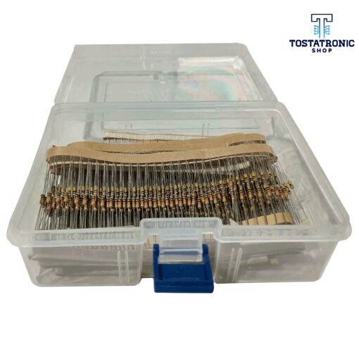 Kit de 1100 Resistencias de 1/4W en Caja (10r, 100r, 220r, 330r, 470r, 680r, 1k, 4.7k, 10k, 100k y 1M. 100 Piezas cada valor)