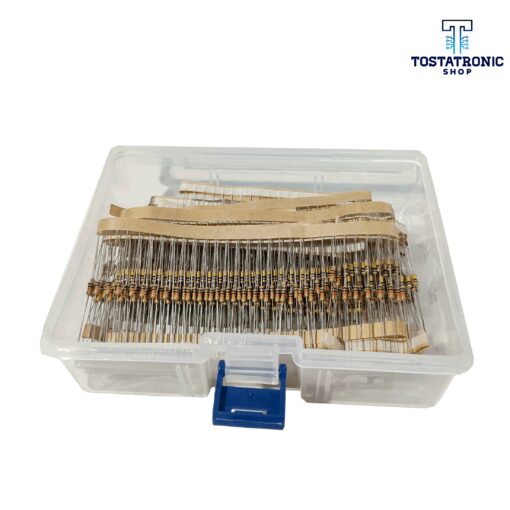 Kit de 1100 Resistencias de 1/4W en Caja (10r, 100r, 220r, 330r, 470r, 680r, 1k, 4.7k, 10k, 100k y 1M. 100 Piezas cada valor)