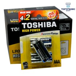 Paquete de 6 Pilas AAA Toshiba Alkalina