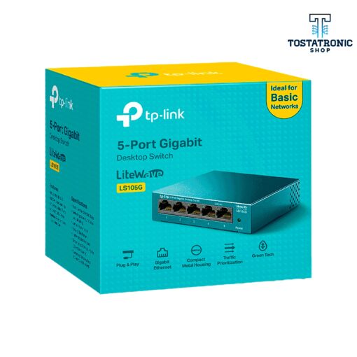 Switch (Conmutador) de 5 Puertos Gigabit Ethernet TP-Link LiteWave LS105G 10/100/1000MBPS