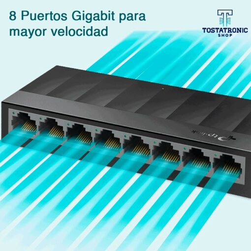 Switch (Conmutador) de 8 Puertos Gigabit Ethernet TP-Link LiteWave LS1008G 10/100/1000MBPS