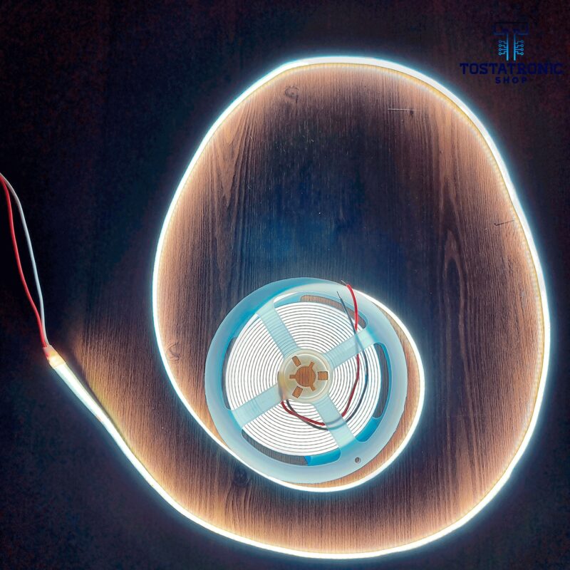 Tira Led Tipo Cob Blanco Frio 6500k Ip20 5mts Tostatronic