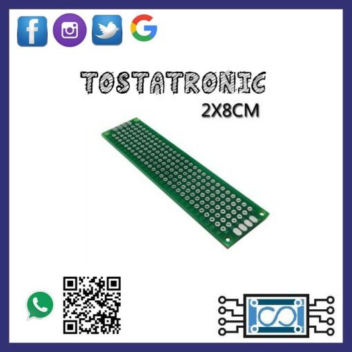 Baquelita 2x8 perforada doble cara