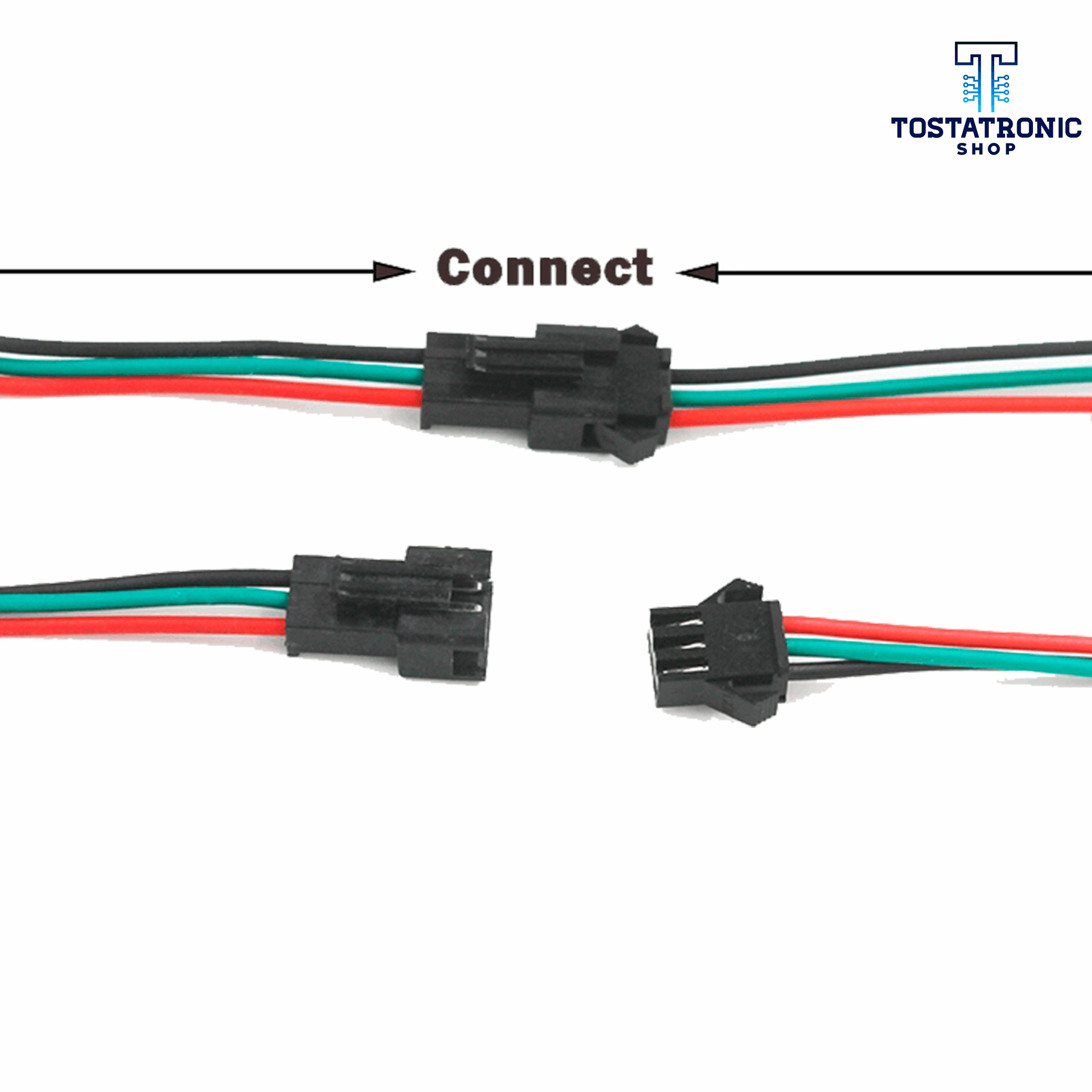 Conector recto de 2 pines para conectar las tiras de luces LED RGB  SMD3528/2835 - ToolBoom