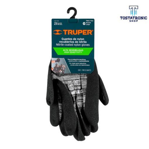 Guantes de nylon recubiertos de nitrilo Talla Grande