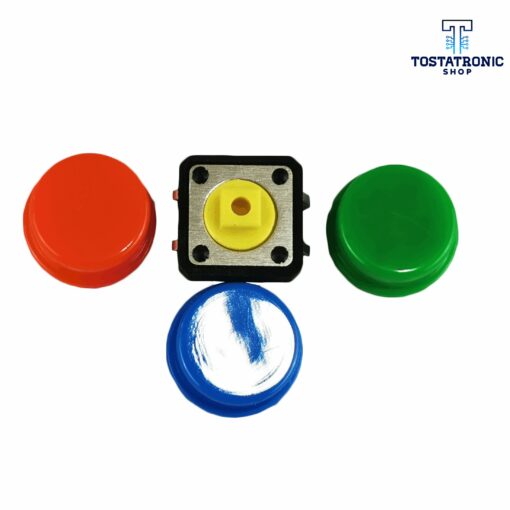 Push Button Con Tapa De Color 10mm