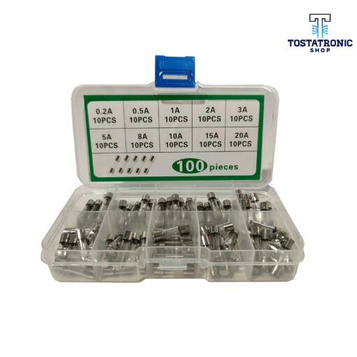 Kit De 100 Fusibles Rápidos de Cristal M5X20 (0.2, 0.5, 1, 2, 3, 5, 8, 10, 15, 20A)