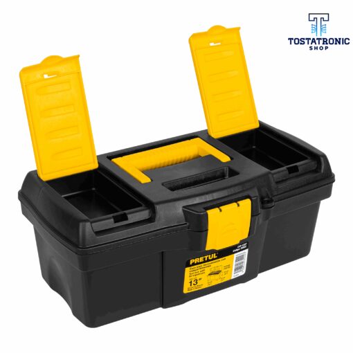 Caja de herramientas de 13" con compartimentos Pretul