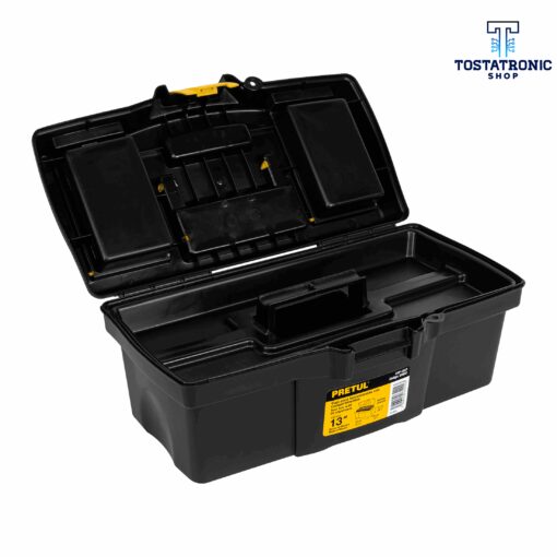 Caja de herramientas de 13" con compartimentos Pretul