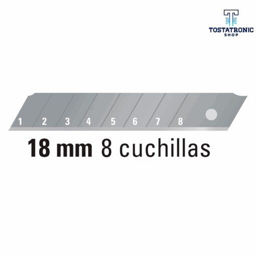 CUT-6X Cutter 18 mm profesional con alma metálica y grip, Truper 16977