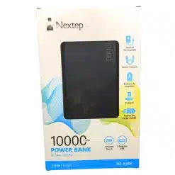 Power Bank Nextep Ultra Ligera 10000 Mah 3 Puertos Color Negro